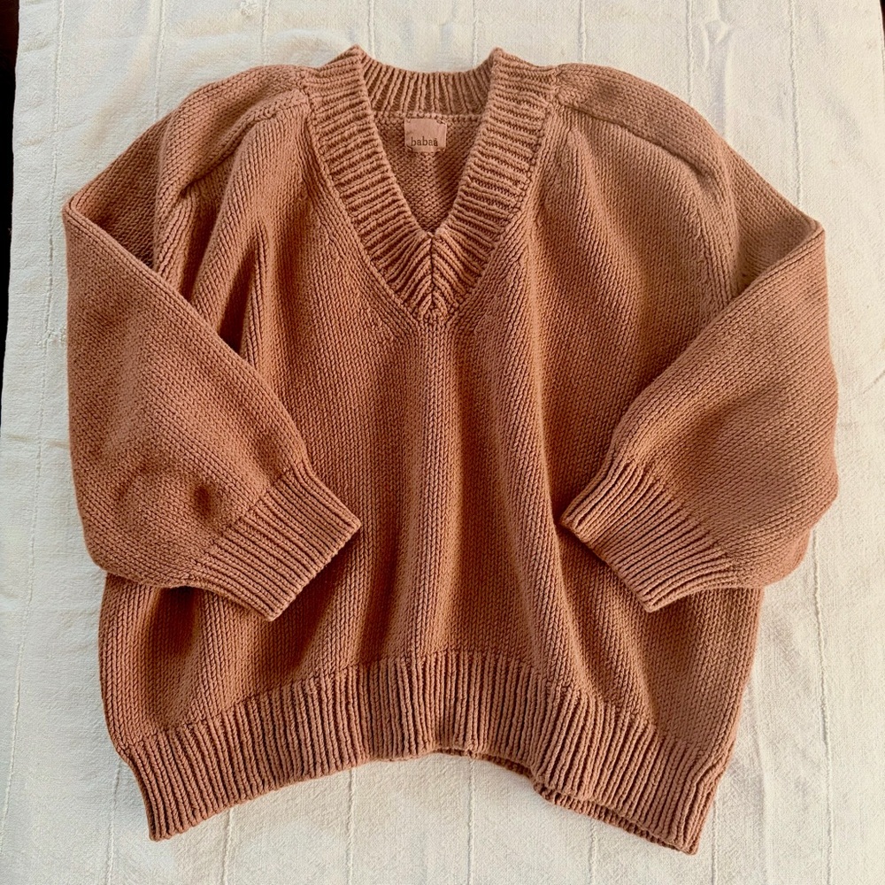 Babaa no22 V-Neck Brown Sweater